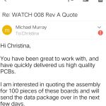 Positive feedback from PCB customers